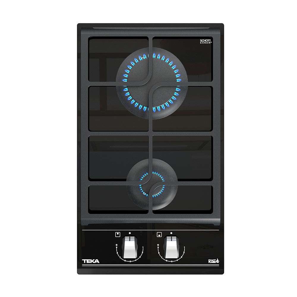 Cocina Encimera Teka GZC 32300 XBB a Gas Negro con 2 Quemadores Sabaf