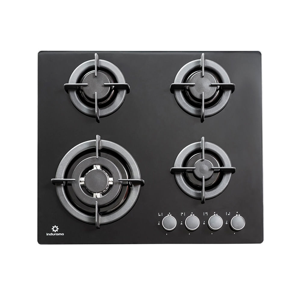 Cocina Encimera Indurama Vidrio Templado Negro EGI604 VDNE