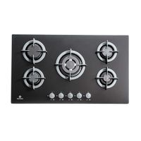 Cocina Encimera a Gas Indurama EGI905 VDNE Negro con Tablero de Vidrio Templado