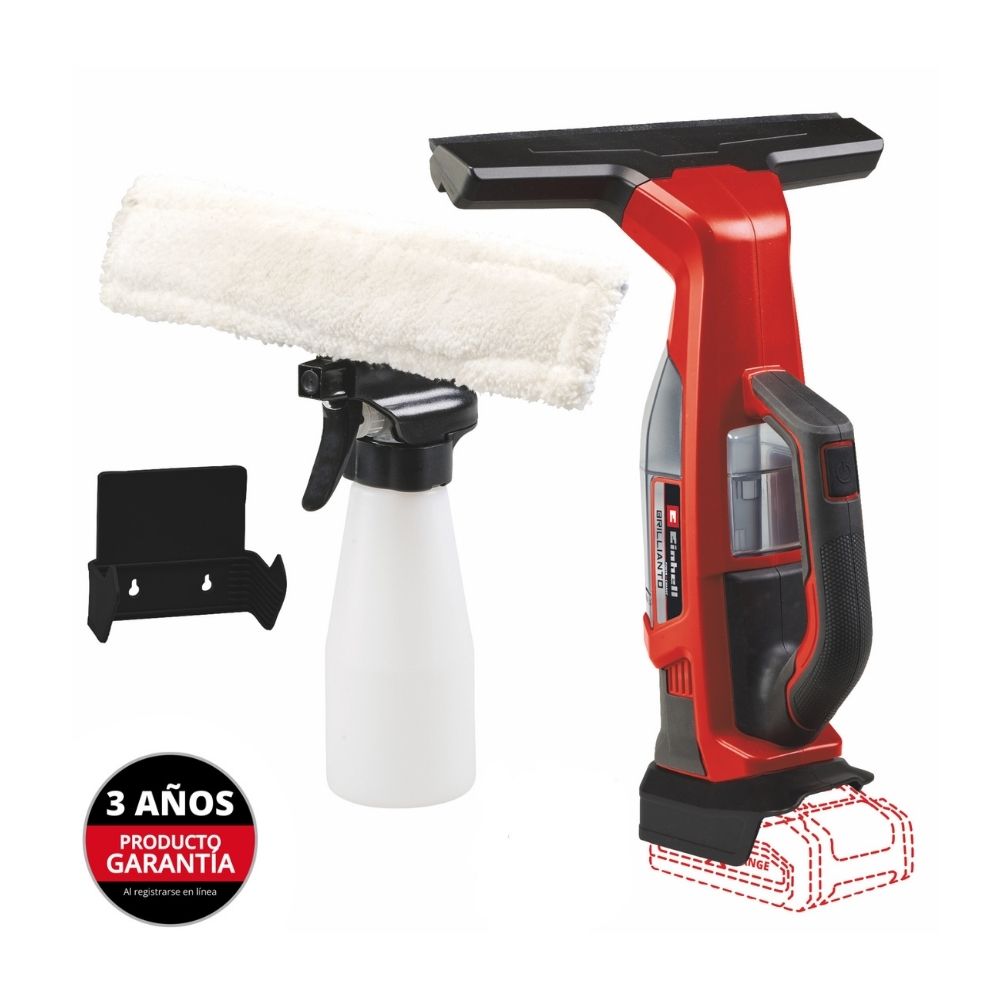 Limpiador de Cristales Inalámbrico Einhell BRILLIANTO Rojo