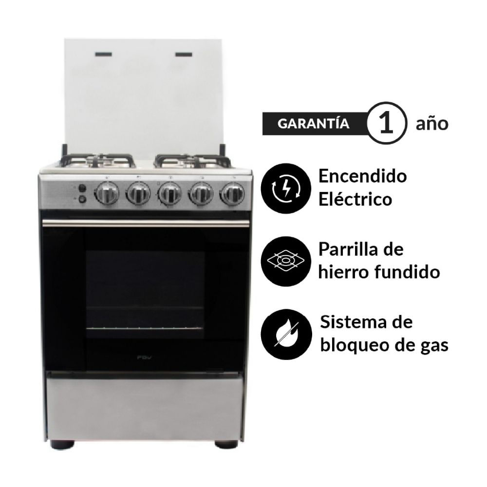 Cocina de Pie FDV Class 60 24"" a Gas Natural Acero Inoxidable Gris