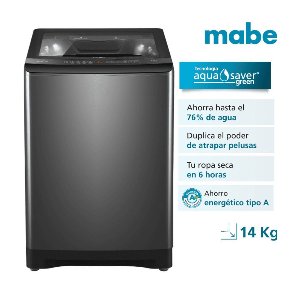 Lavadora Mabe LMA4120WDGBB0 Carga Superior 14kg Gris