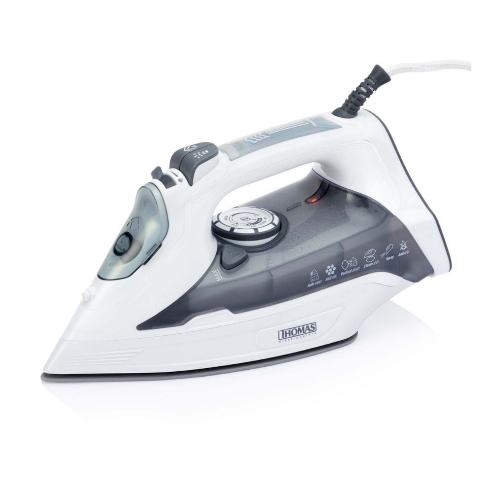 Plancha Cerámica Thomas TH7060 Gris con Blanco de 2200 Watts