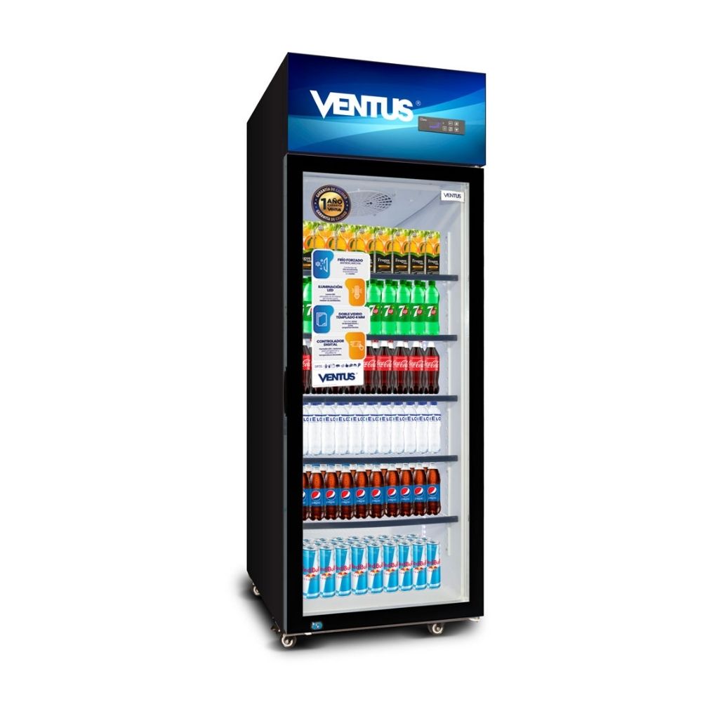 Vitrina Refrigeradora Ventus LG380TCG Plata de Acero 380L
