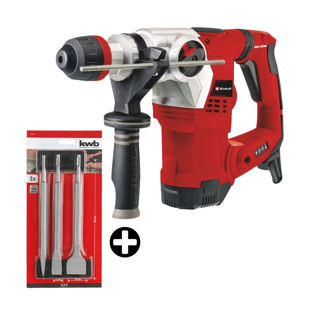 COMBO Rotomartillo 1250W TE-RH 32 4F Einhell + Kit de cinceles SDS Plus 3 piezas KWB