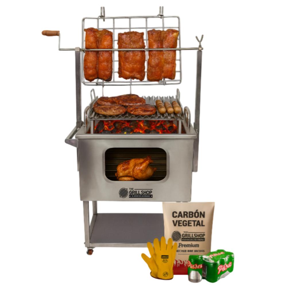 Caja China Mediana 3 en 1 con Visor +Cerveza+Carbon+Guantes