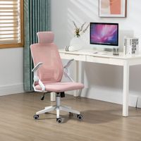 Silla Ergonómica de Oficina con Cabecera y Respaldo Regulables Rosado