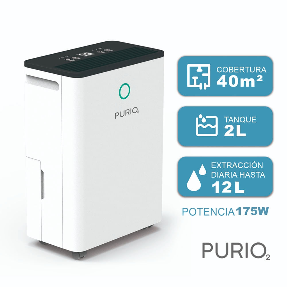 Deshumedecedor ultra compacto Purio PULSAR 12L/d panel táctil