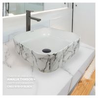 Combo Bowl Amalia Tthasos + Llave P/Bowl Caeli STB-01 Stone + Desagüe Pop Up Negro P/Bowl Stone
