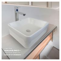 Combo Bowl Adalia Blanco + Llave P/Bowl Caeli ST-01 + Desagüe Pop Up C/Trampa Corrugada Stone