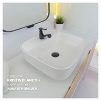 Combo Bowl Kristin + Llave P/Lavatorio Alina STB-01 Stone + Desagüe Pop Up Negro P/Bowl Stone
