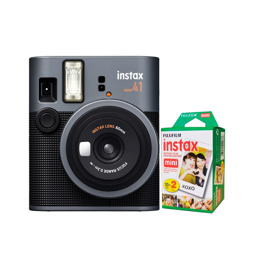 Camara Fujifilm Instax Mini 41 Black + Pack de Pelicula x 20