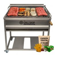 Parrilla Mediana Full acero inoxidable Guantes Carbón Cerveza
