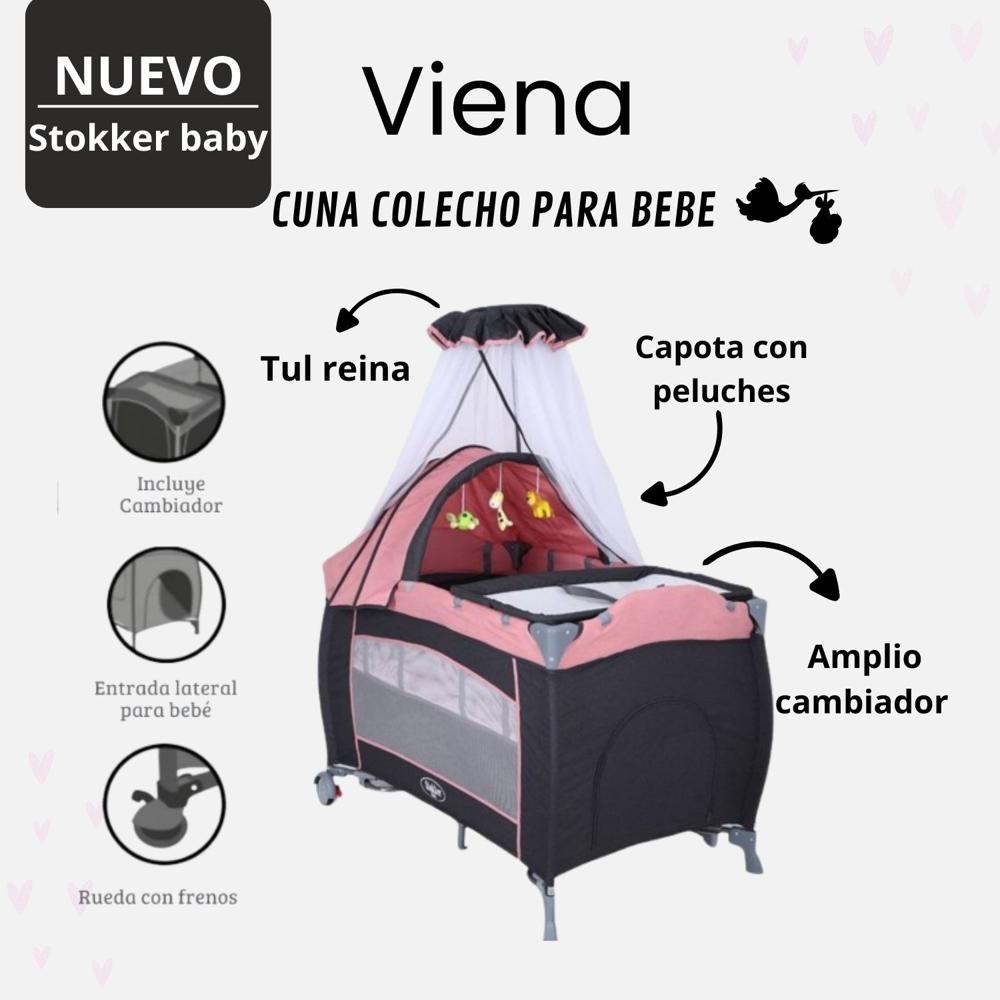 Cuna Corral Viena Stokker 2 en 1 Rosado
