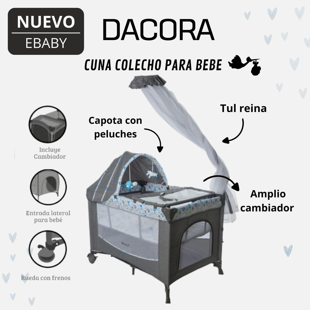 Nueva Cuna Corral Dacora Con Diseño Ebaby - Azul Light