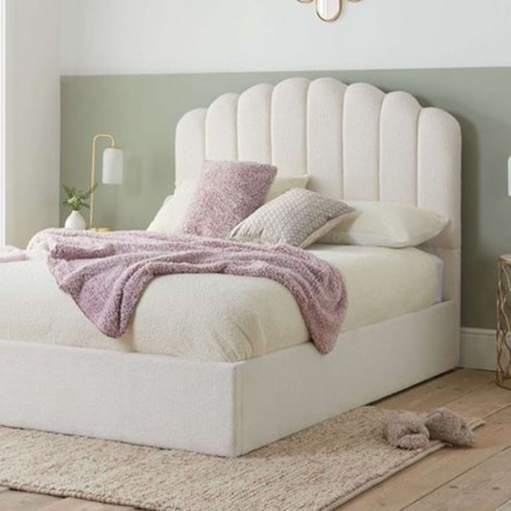 Cama Box Tarima + Cabecera Natural  Beige 1.5 Plazas Decora