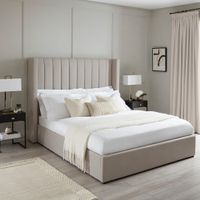 Cama Box Tarima + Cabecera Brace Beige King Decora