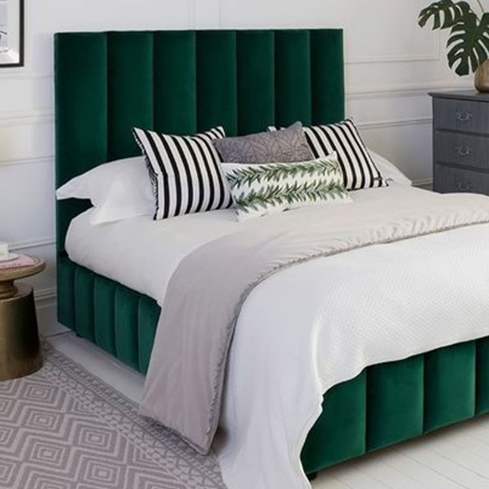 Cama Box Tarima + Cabecera Reall Verde 1.5 Plazas Decora Cama Box Tarima + Cabecera Reall Verde 1.5 Plazas Decora