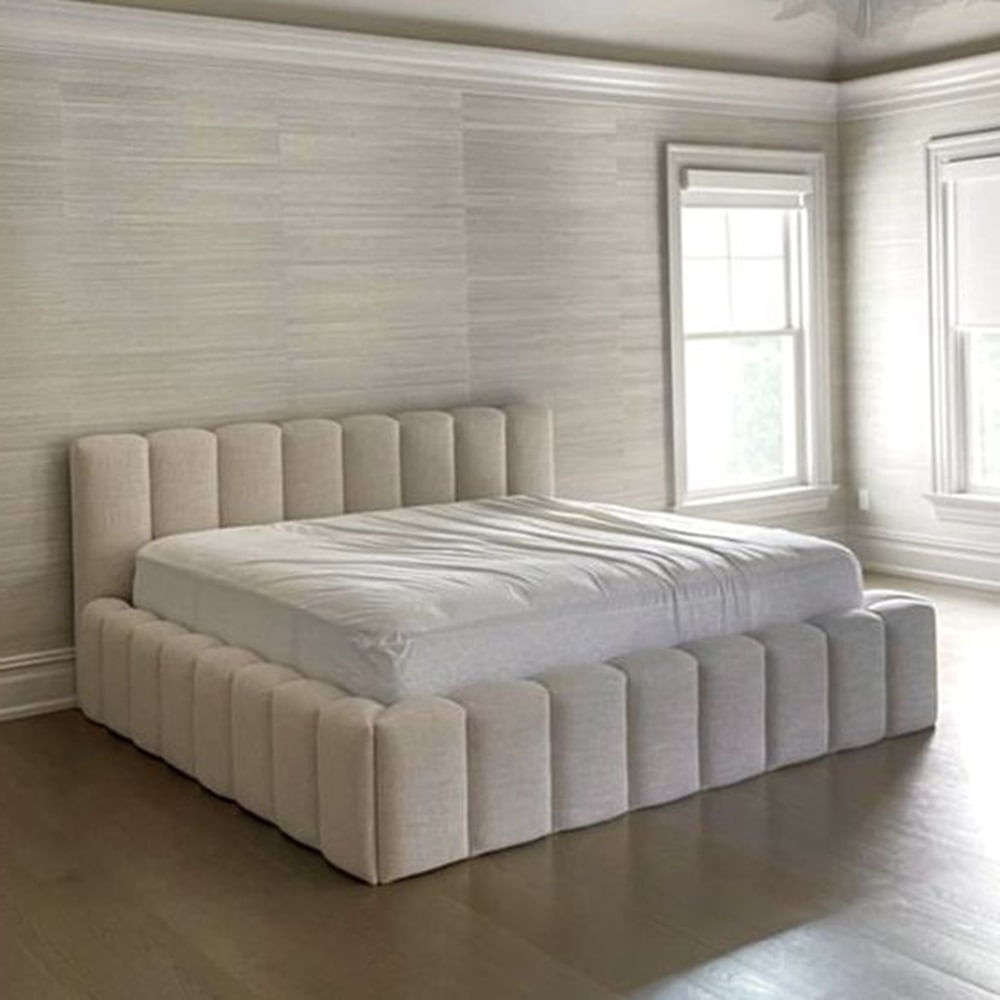 Cama Box Tarima + Cabecera Lian Beige King Decora Cama Box Tarima + Cabecera Lian Beige King Decora