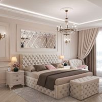 Cama Box Tarima + Cabecera Duqueza Beige 1.5 Plazas Decora
