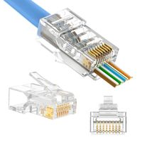 Pack 100 Conectores RJ45 Cables Internet LAN Ethernet