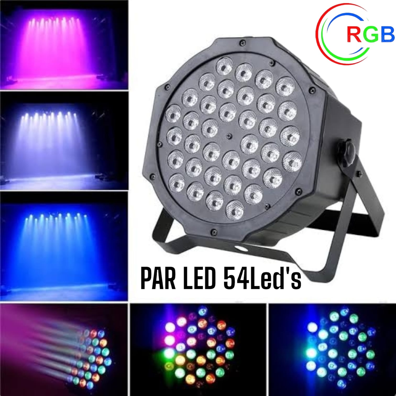 Par LED 54Leds 3Watts de RGB AutoSound DMX520 Reflector Luces
