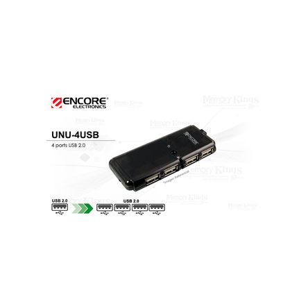 Hub Usb 4 Puertos Encore Enu-4Usb Negro - Conexión Rápida Y Eficiente Para Tus Dispositivos ENU-4USB