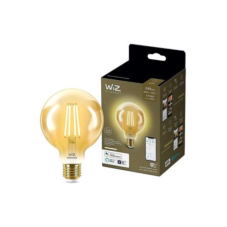 Wiz Bombilla Led E27 G95 6.9W Amb Con Regulación De Intensidad, 220V, Luz Cálida, 1 Unidad 929002416012
