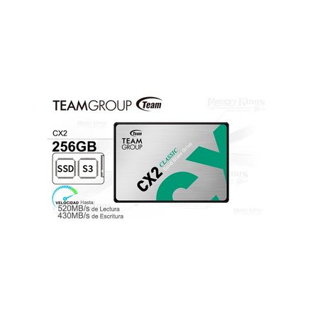 Teamgroup Cx2 Ssd De 256Gb, Sata 6.0 Gb/S, 2.5
