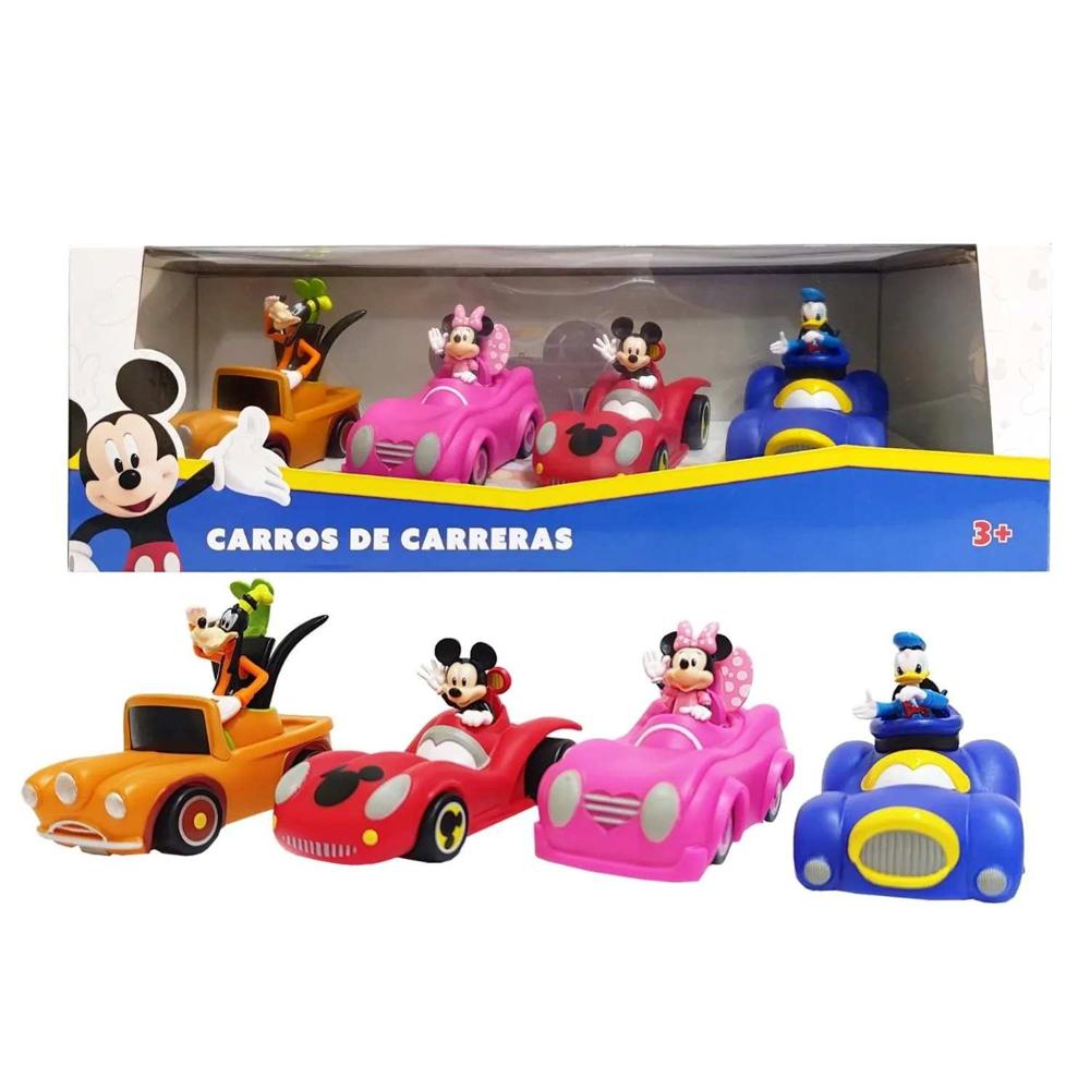 Juguete Set de Vehículos Mickey Mouse y sus Amigos 4pcs MV-4