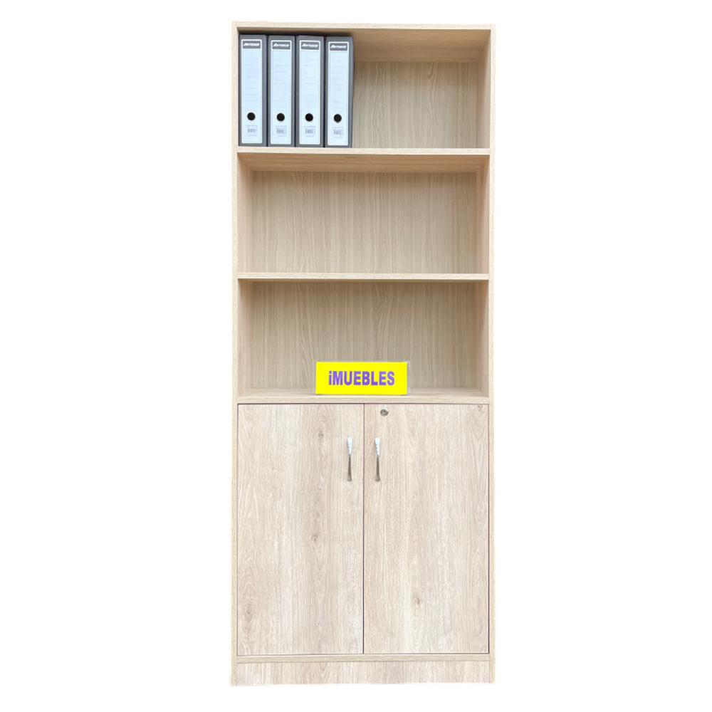 Estante de Melamina 80 cm con Puertas - Color Damasco - TEMEL