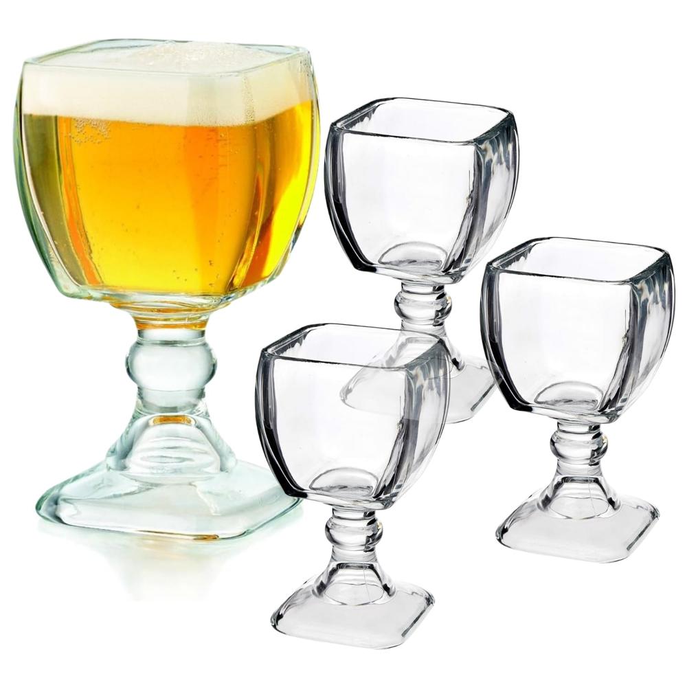 Copa Chabela Cuadrada 610ml, Set 4 Copa Crisa Suprema