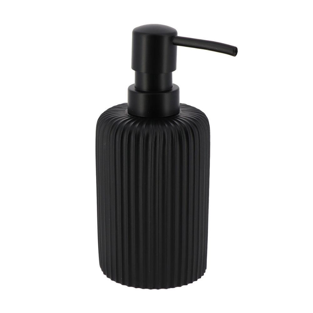 Dispensador de jabón Estriado Poliresina 230ml Negro