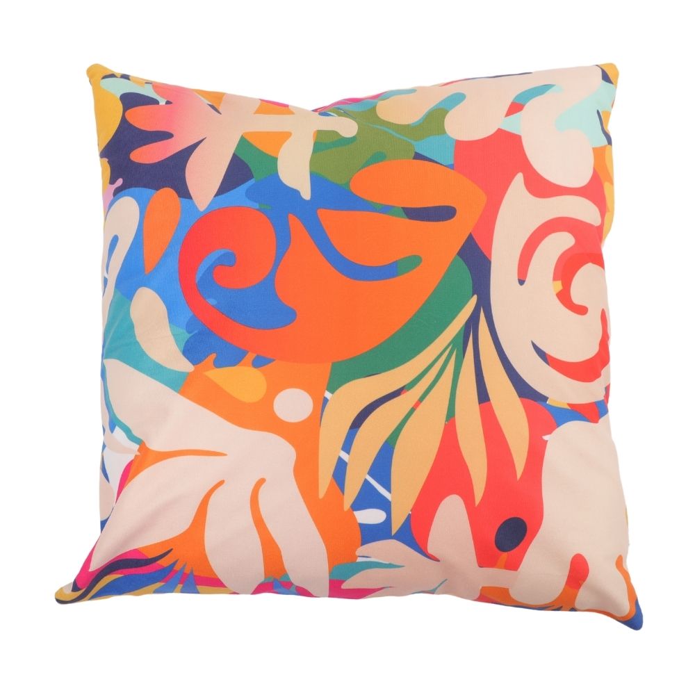 Cojín de terraza 45x45cm Hojas Coral Orange