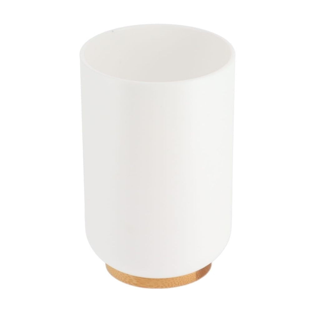 Vaso para baño Ps Blanco/Bambú