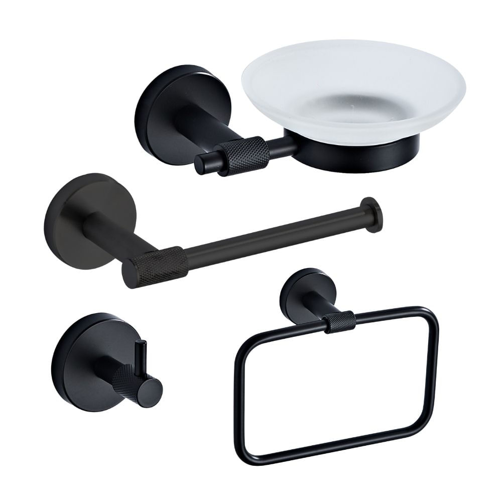Set de Accesorios de Baño Orange 4 Piezas Express Negro Mate