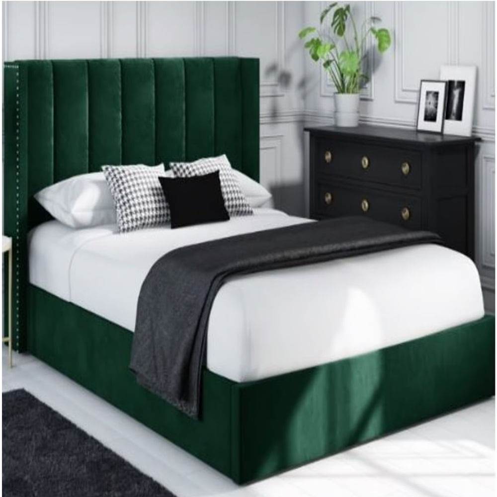 Cama Box Tarima + Cabecera Marks Verde 2 Plazas Decora