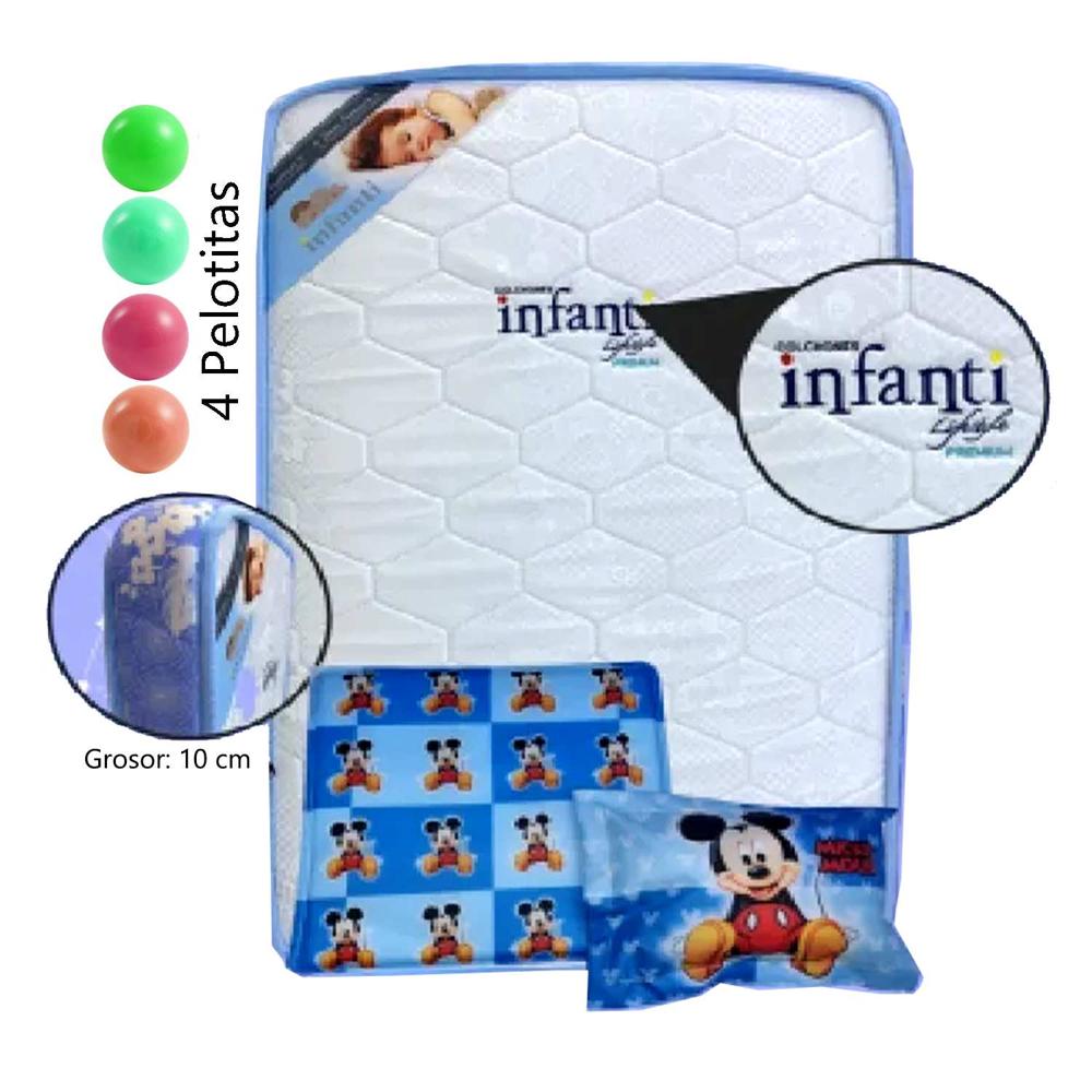 Colchón de Bebe para Cunas Pack and Play Azul