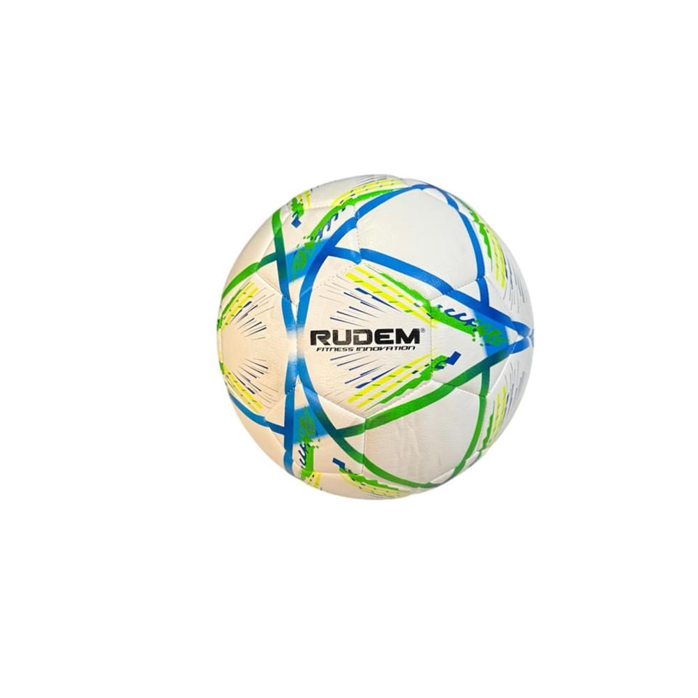 Pelota de Fútbol Rudem Cuero Pvc Foam 3.5 mm - blanca con verde