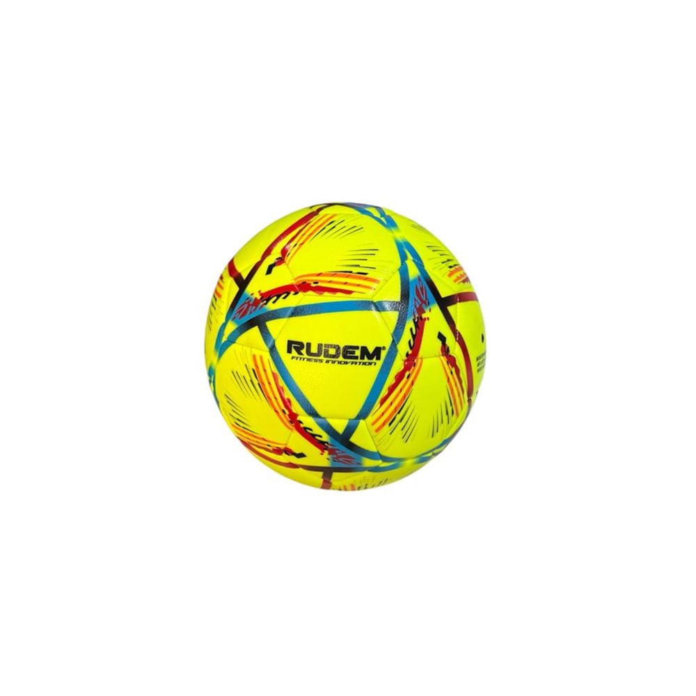Pelota de Fútbol Rudem Cuero Pvc Foam 3.5 mm - amarillo con rojo
