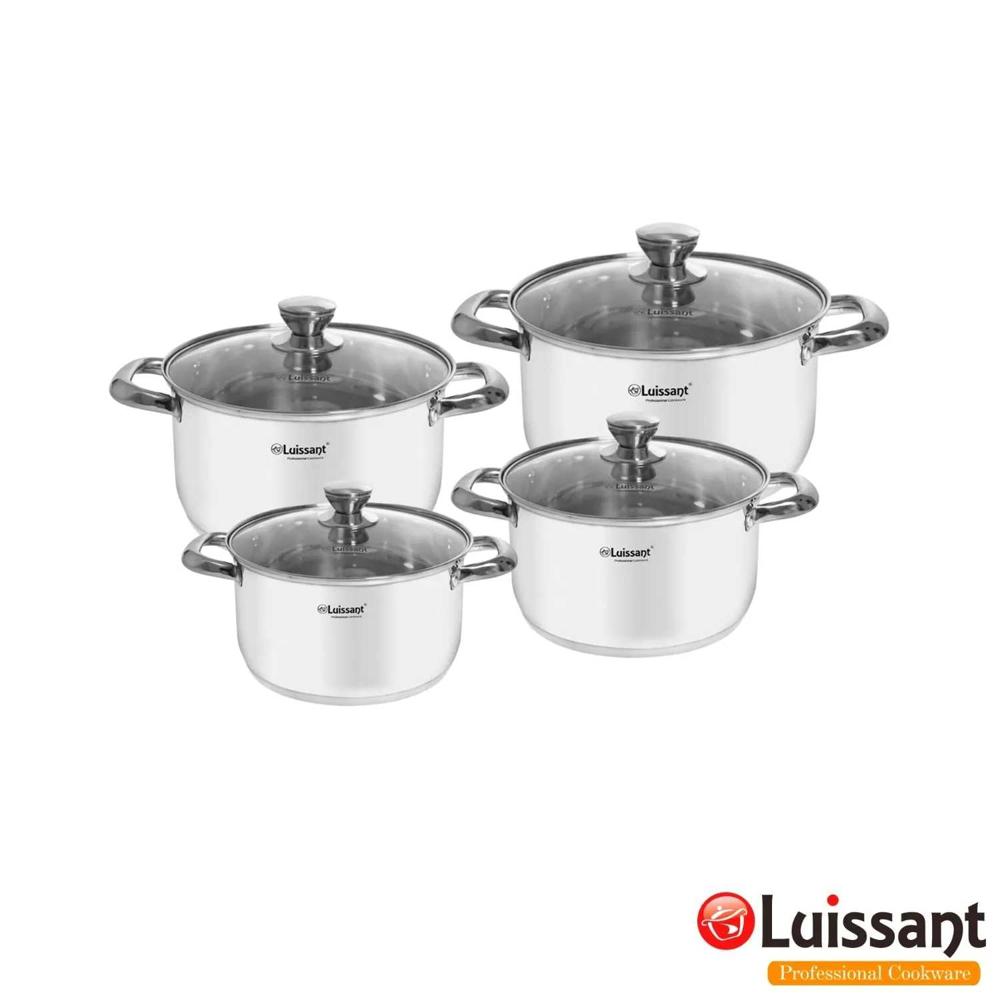 Juego de ollas LUISSANT LU-8270E de Acero 08 Piezas