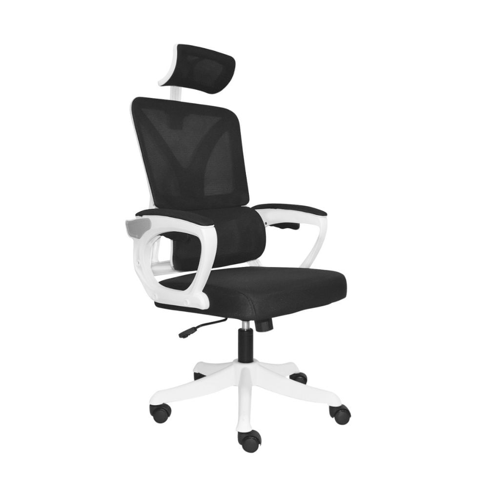 Silla de oficina con cabecero Evox Negro/Blanco Bonno