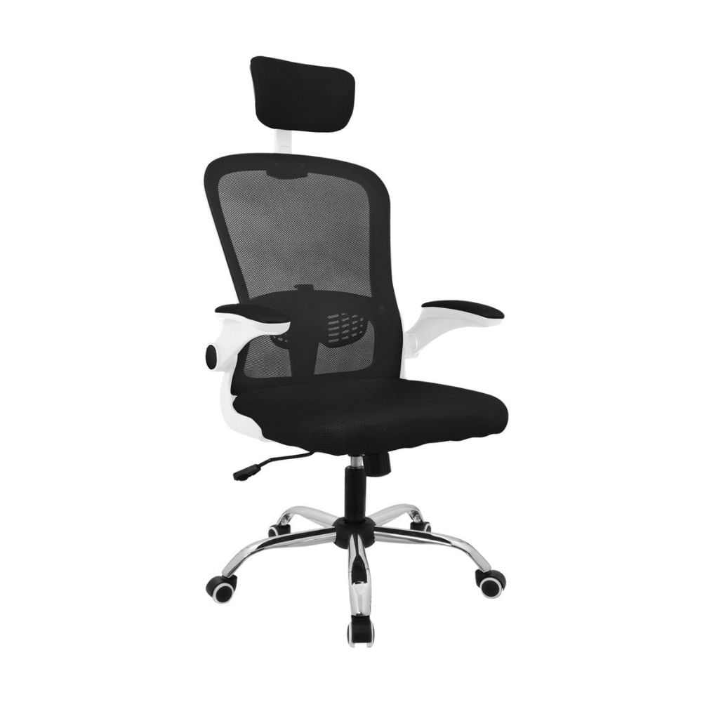 Silla de oficina con cabecero Evok Negro/Blanco Bonno