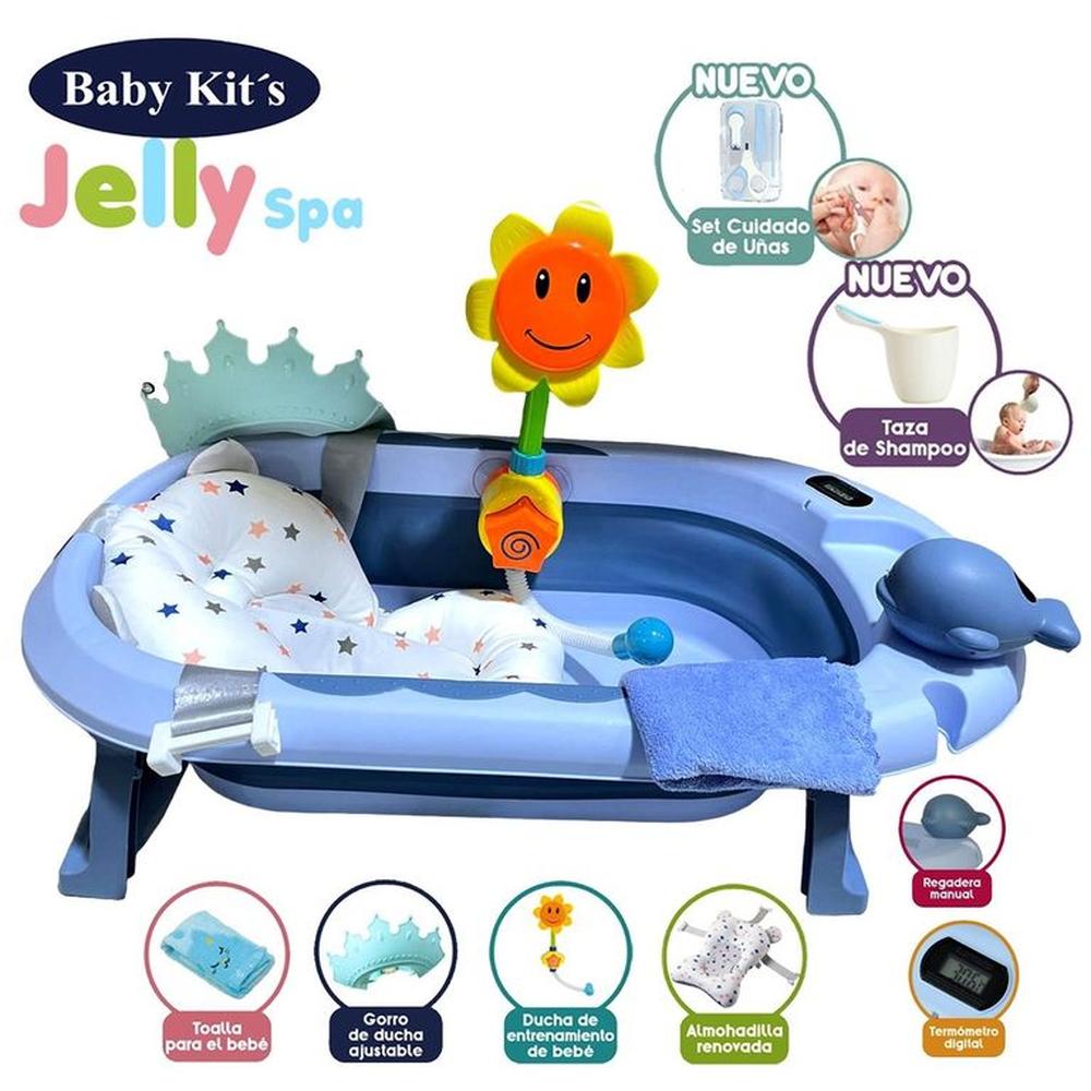 Tina Plegable  Jelly Spa con Accesorios azul