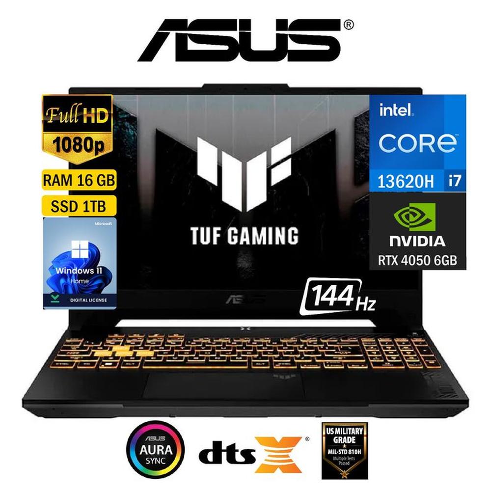 Laptop ASUS TUF GAMING Intel Core i7-13620H Pantalla 15.6"" FHD 144Hz Ram 16GB SSD 1TB RTX 4050 6GB