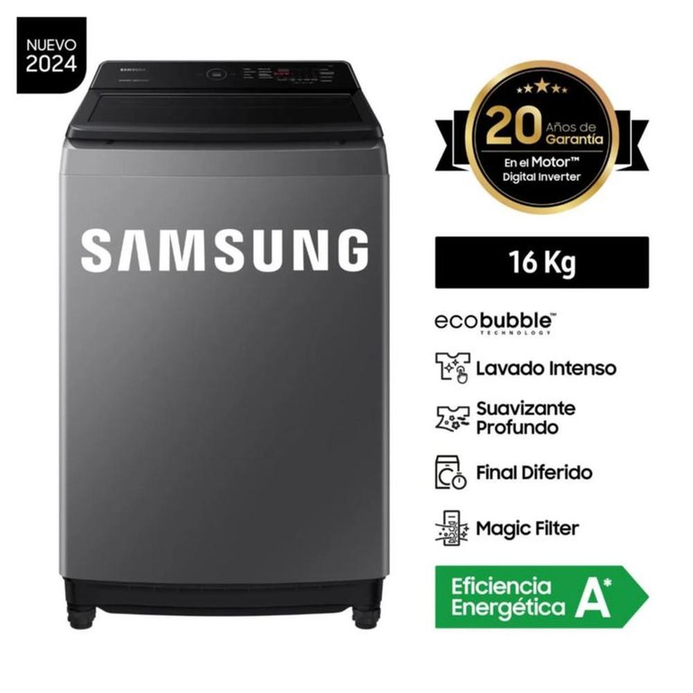 Lavadora Samsung 16Kg Digital Inverter WA16CG6441BDPE - Gris