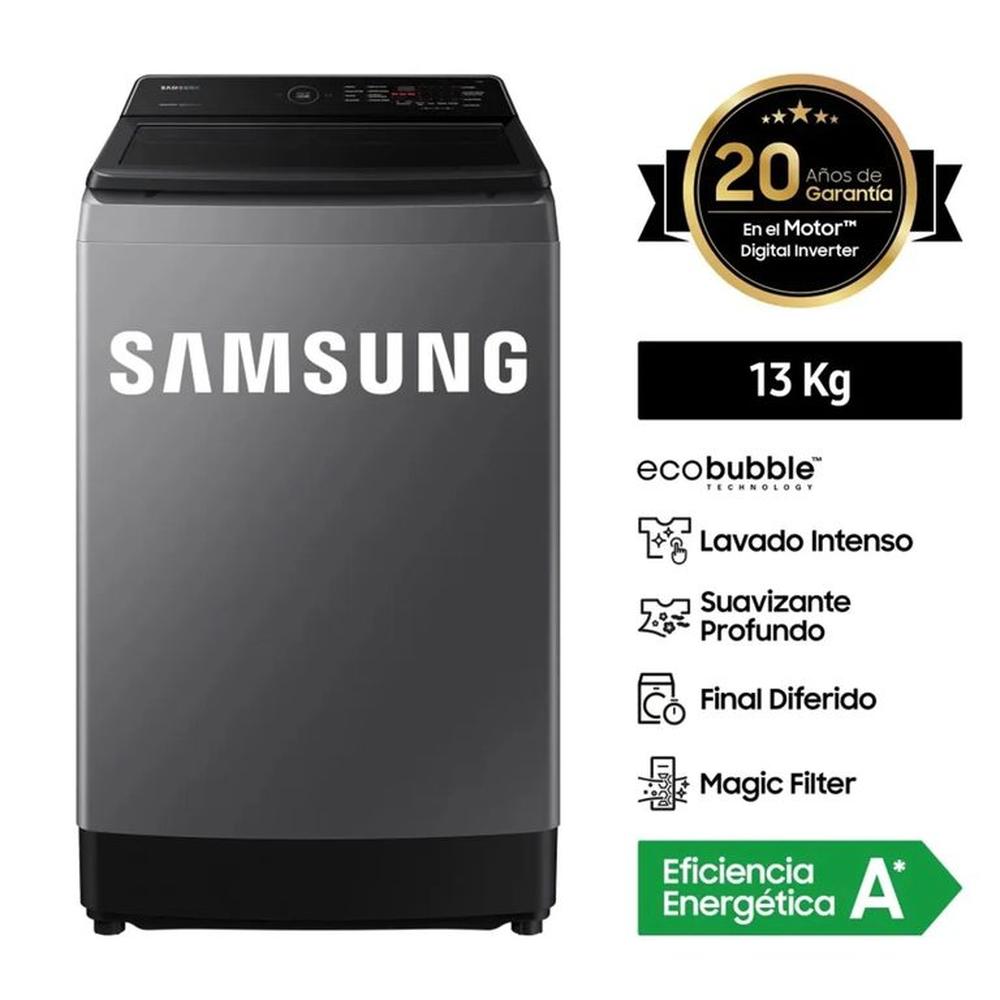 Lavadora SAMSUNG 13 Kg Carga Superior EcoBubble WA13CG5441BD Gris