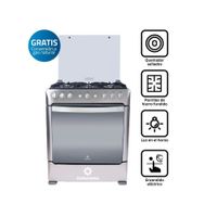 COCINA INDURAMA PARMA ZAFIRO 6 HORNILLAS CROMA