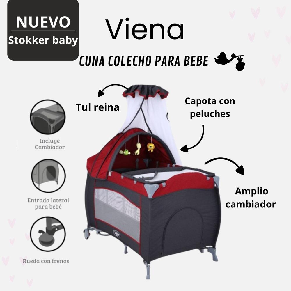 Cuna Corral Viena Stokker 2 en 1 Rojo