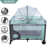 Cuna Corral Ebaby con Cambiador Happy Dream Verde